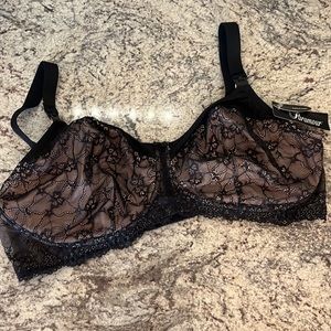 Paramour women’s nursing bra black lace size 40 DDD NWT